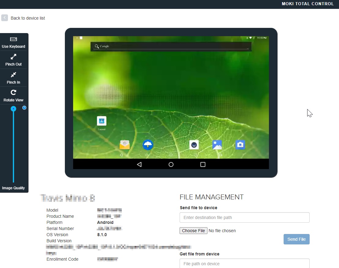 screenshot of Moki Kiosk
